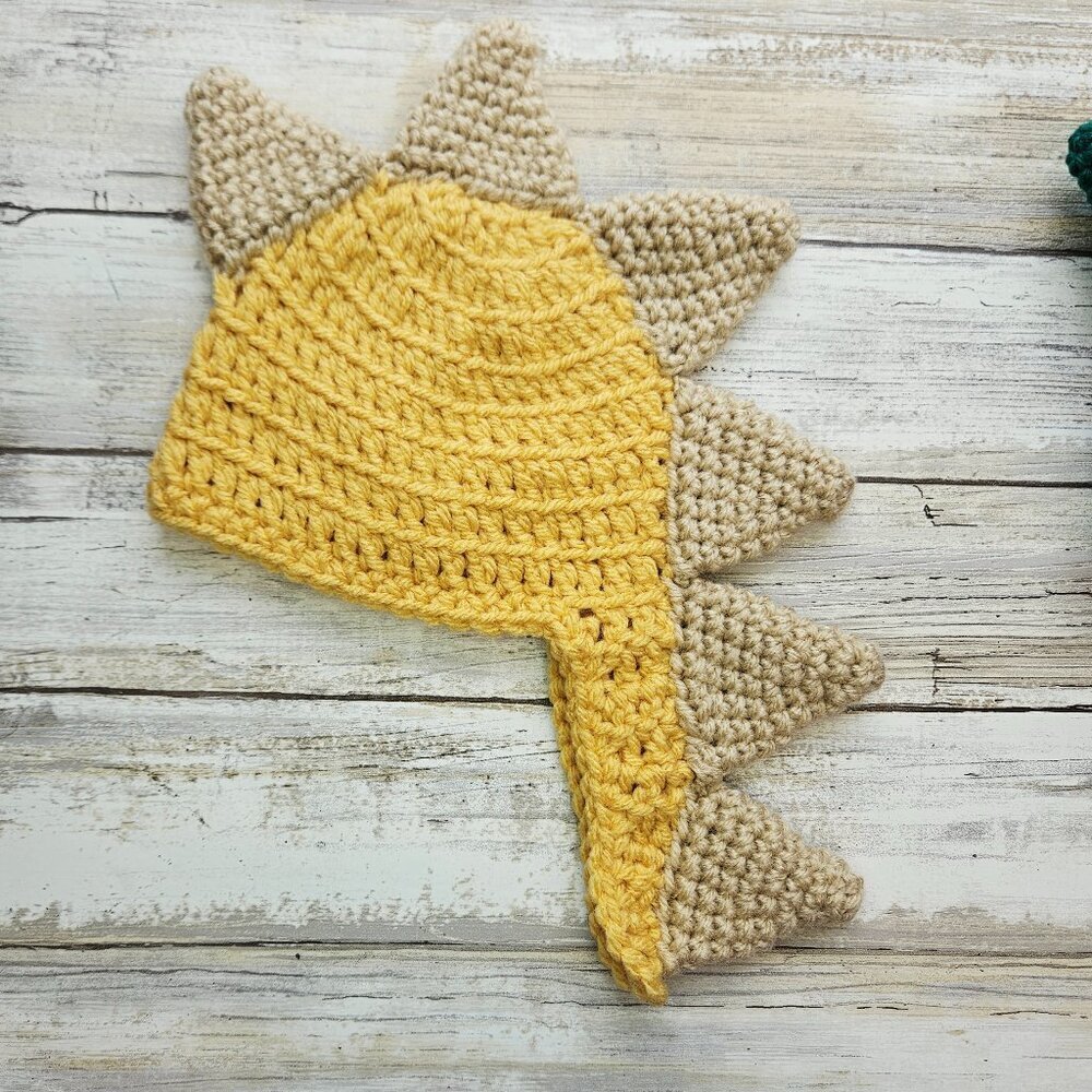 Dinosaur Hat- Newborn- Yellow Gold